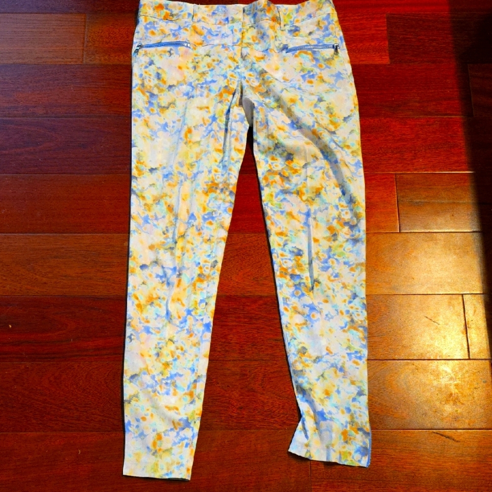 Cynthia Steffe Silk Cotton Blend Abstract Print Pants